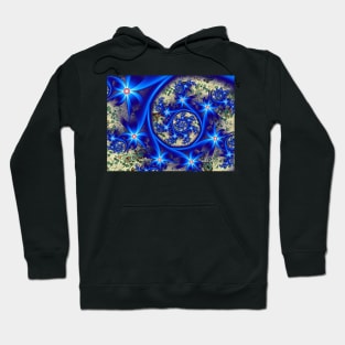 Blue Swirling Flowers Hoodie